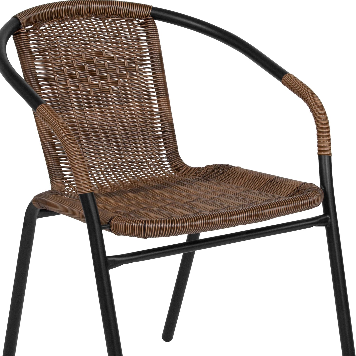 Ensemble de 5 tables carrées et chaises en rotin pour patio intérieur/extérieur - 28 L x 28 P x 28 H