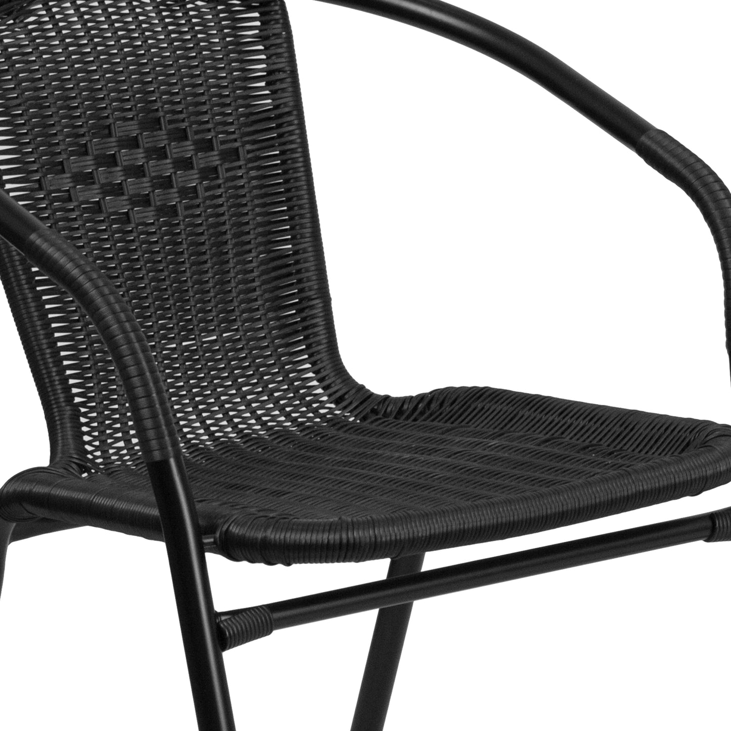 Ensemble de 5 tables carrées et chaises en rotin pour patio intérieur/extérieur - 28 L x 28 P x 28 H