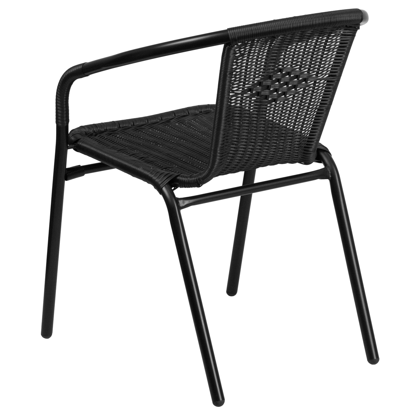 Ensemble de 5 tables carrées et chaises en rotin pour patio intérieur/extérieur - 28 L x 28 P x 28 H