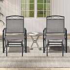 Ensemble de 2 fauteuils de patio à bascule simple avec cadre en métal robuste