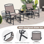 Ensemble de 2 fauteuils de patio à bascule simple avec cadre en métal robuste