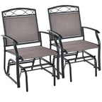 Ensemble de 2 fauteuils de patio à bascule simple avec cadre en métal robuste