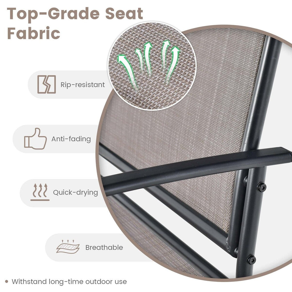 Ensemble de 2 fauteuils de patio à bascule simple avec cadre en métal robuste