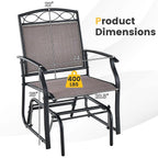 Ensemble de 2 fauteuils de patio à bascule simple avec cadre en métal robuste