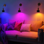 Lot de 2 appliques murales sans fil 13 LED RVB à piles avec télécommande