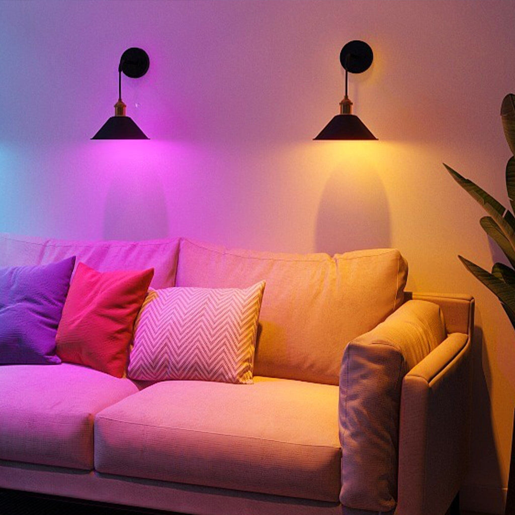 Lot de 2 appliques murales à piles avec télécommande