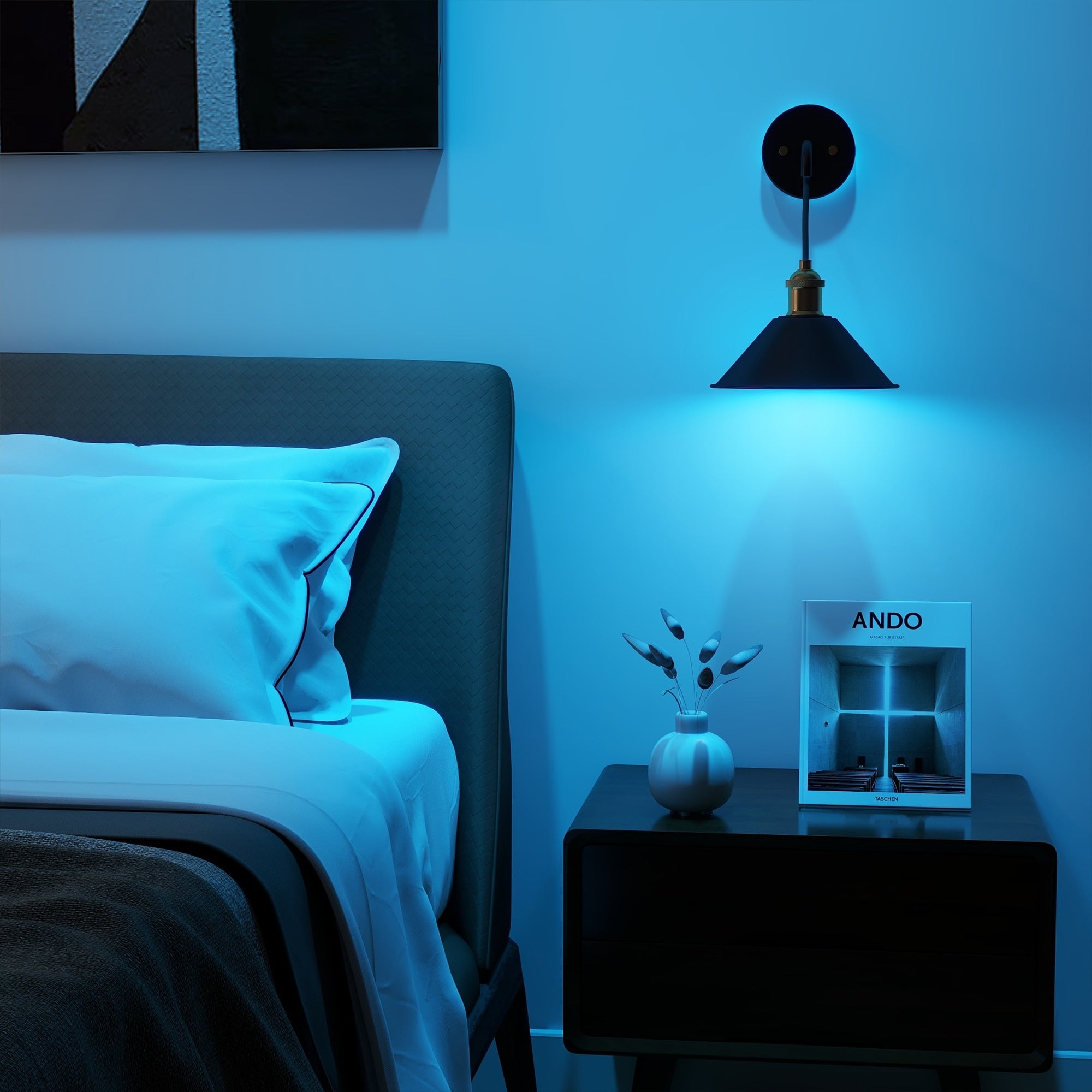 Lot de 2 appliques murales à piles avec télécommande