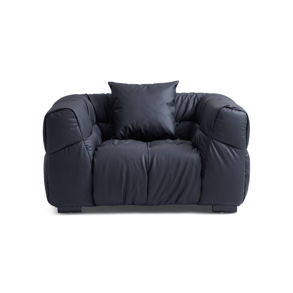 Boba Black Leathaire Sectional Set