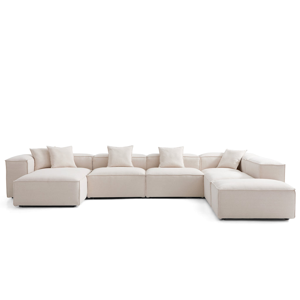 Canapé sectionnel modulaire Freedom kaki à extrémité ouverte