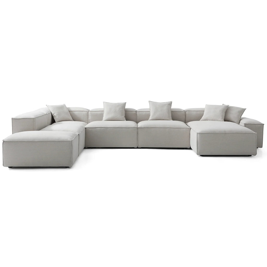 Canapé sectionnel modulaire Freedom kaki à extrémité ouverte