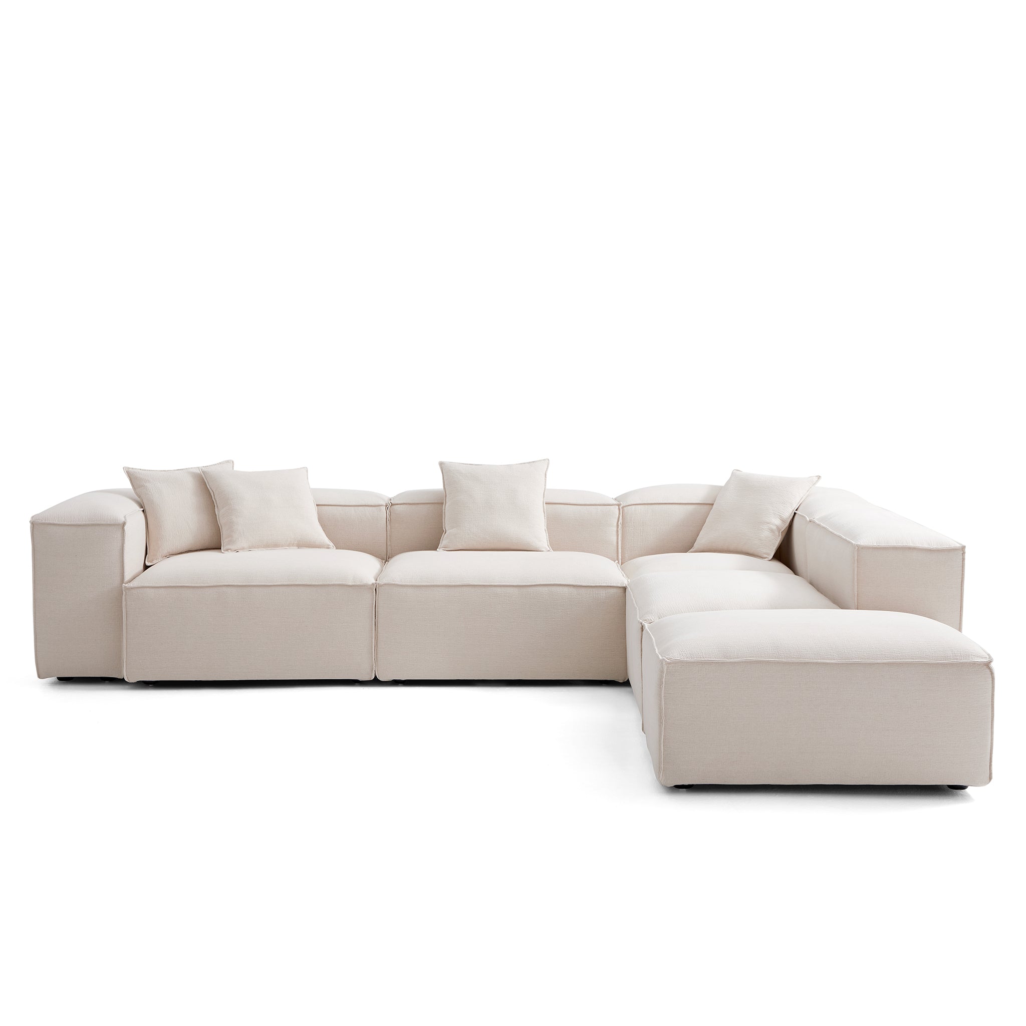 Freedom Modular Gray L-Shaped Sectional and Ottoman