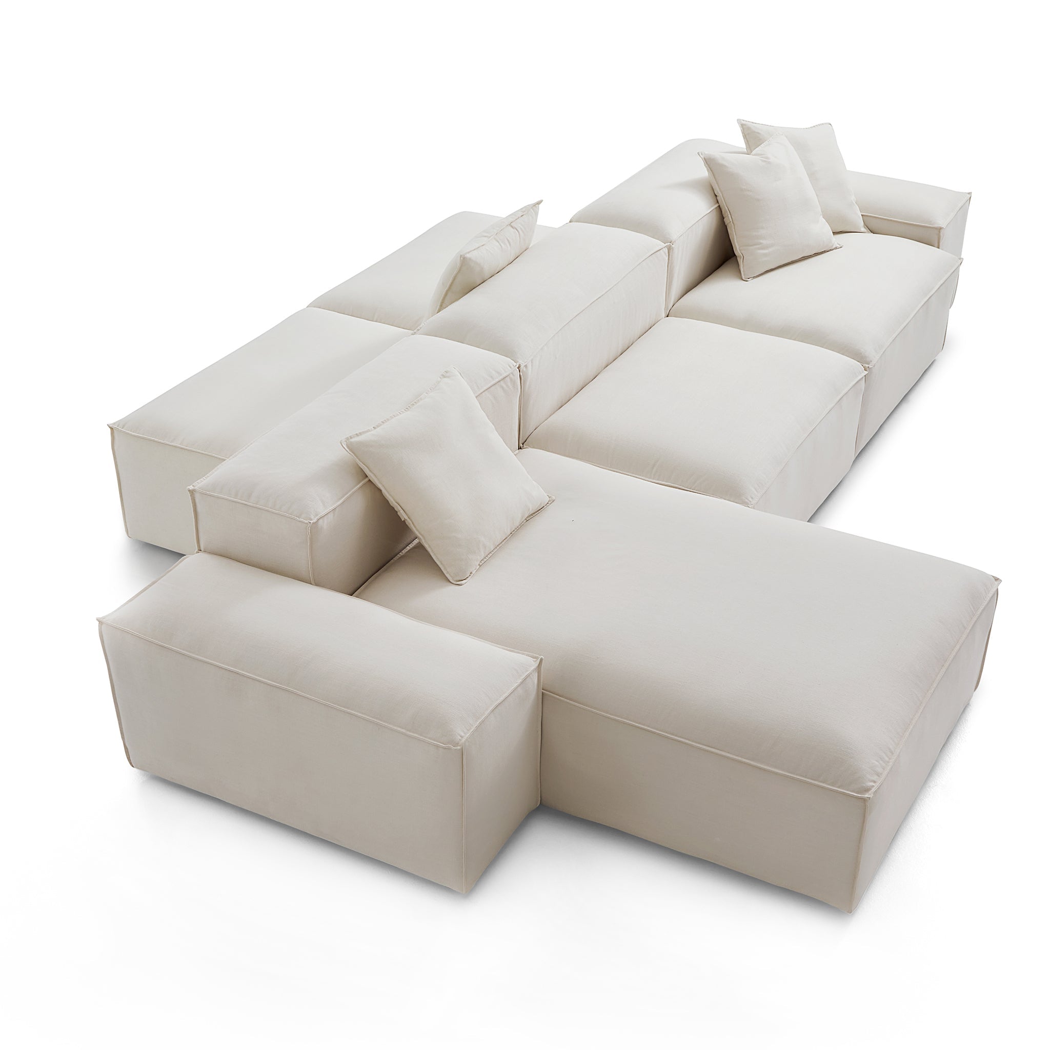 Freedom Modular Beige Double-Sided Sectional Sofa