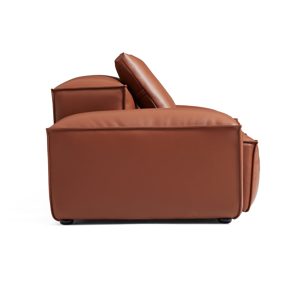 Cube Modular Brown Genuine Leather Armchair