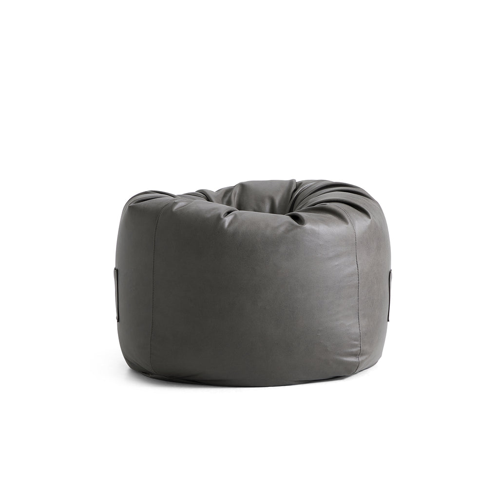 Pouf Litton en cuir gris