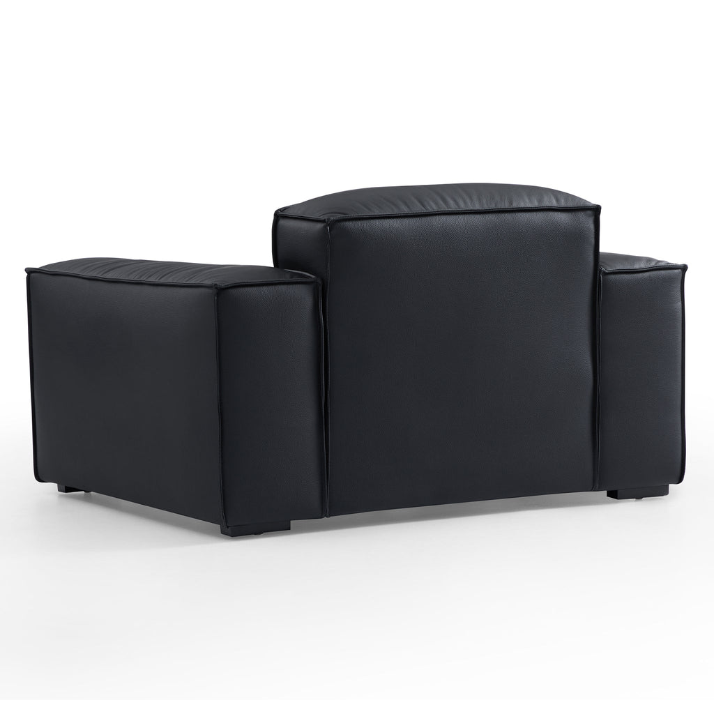 Fauteuil de luxe minimaliste en cuir noir