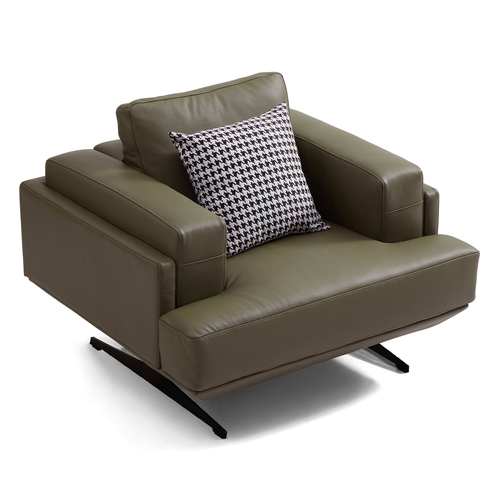 Fauteuil Olivia en cuir véritable pleine fleur