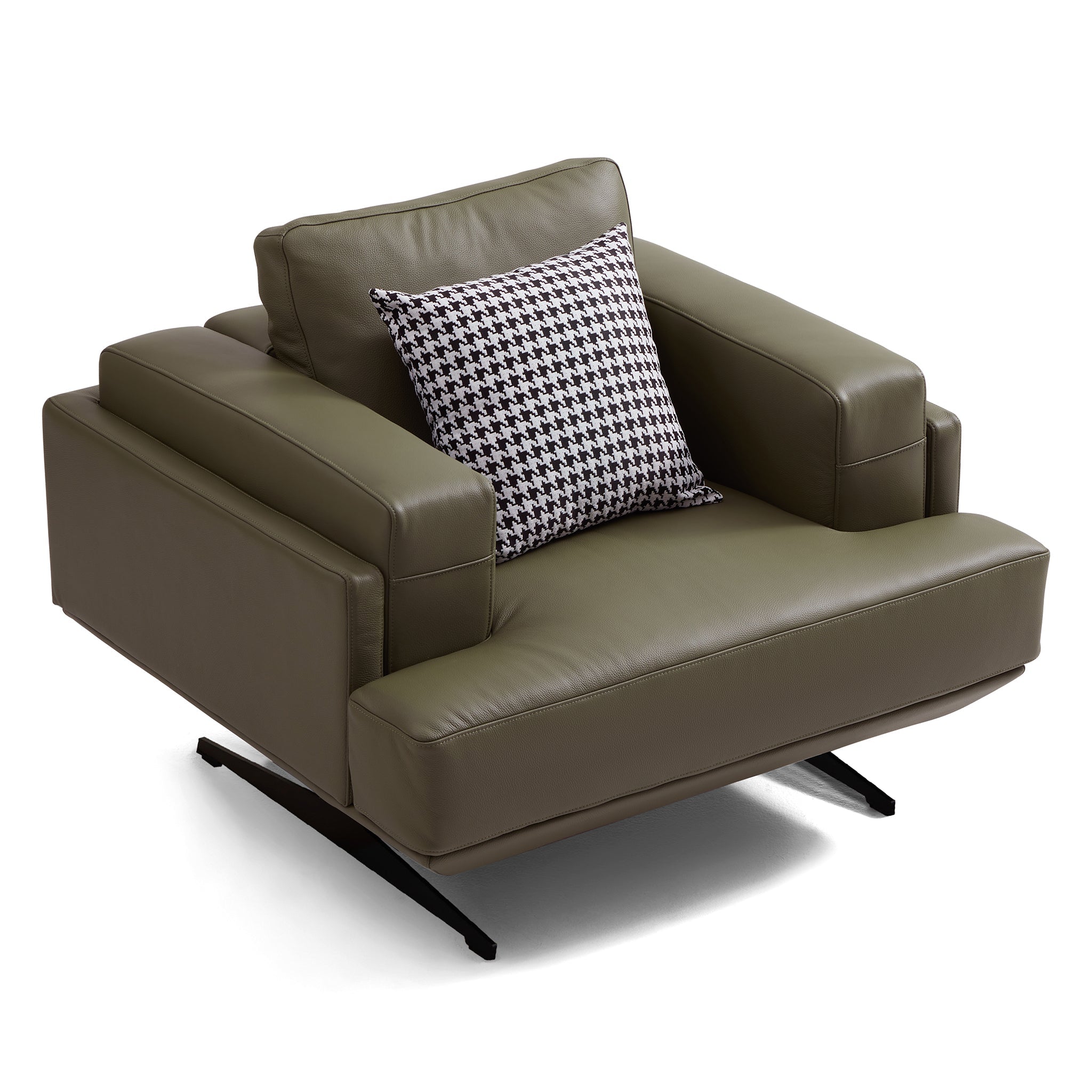 Fauteuil Olivia en cuir véritable pleine fleur