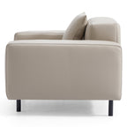 Fauteuil Noble en cuir gris foncé