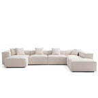 Canapé sectionnel blanc modulaire Freedom à extrémité ouverte