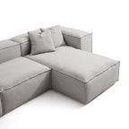 Canapé sectionnel modulaire gris Freedom à extrémité ouverte