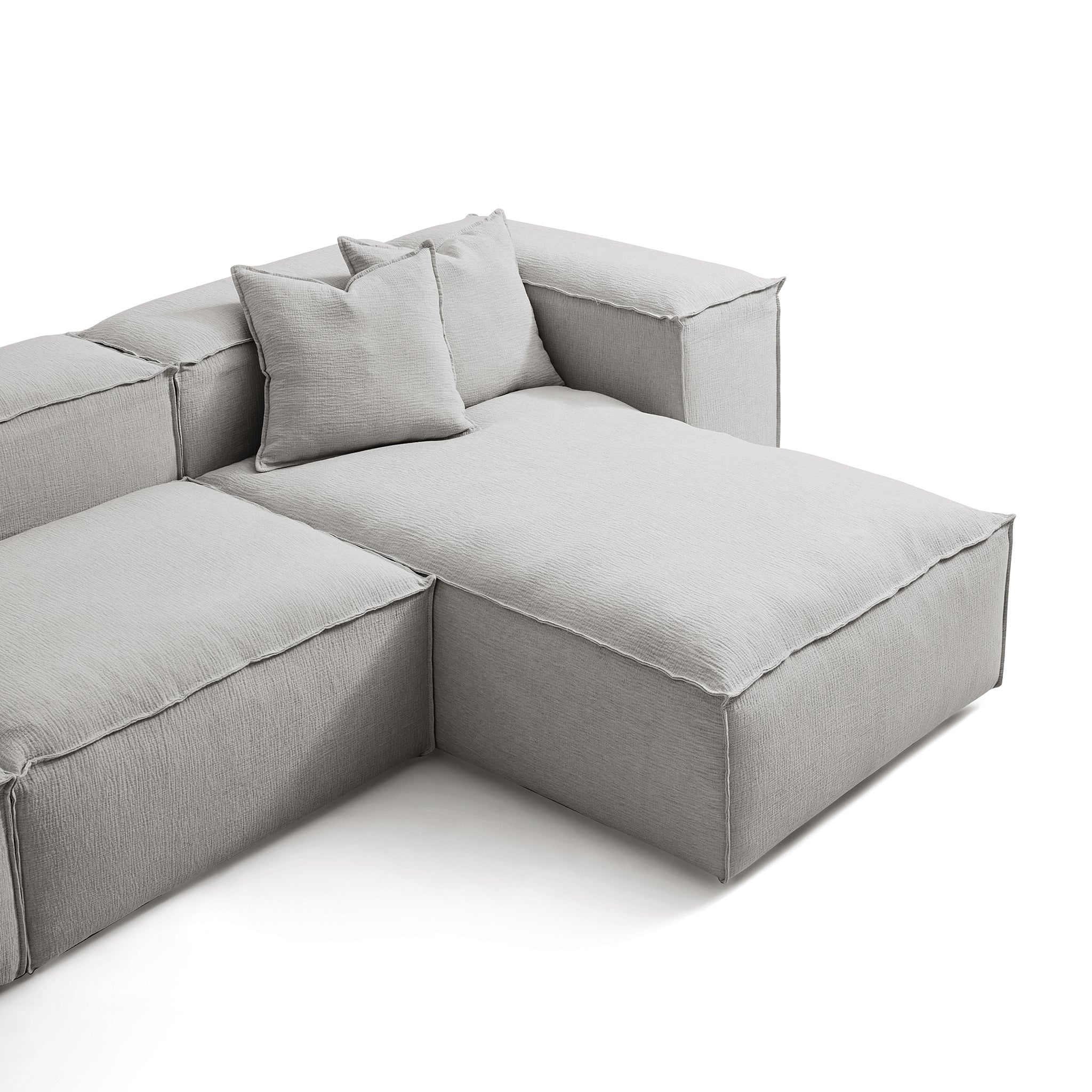 Canapé sectionnel modulaire gris Freedom à extrémité ouverte
