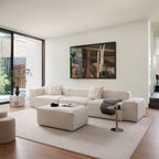 Canapé modulable Freedom beige avec pouf