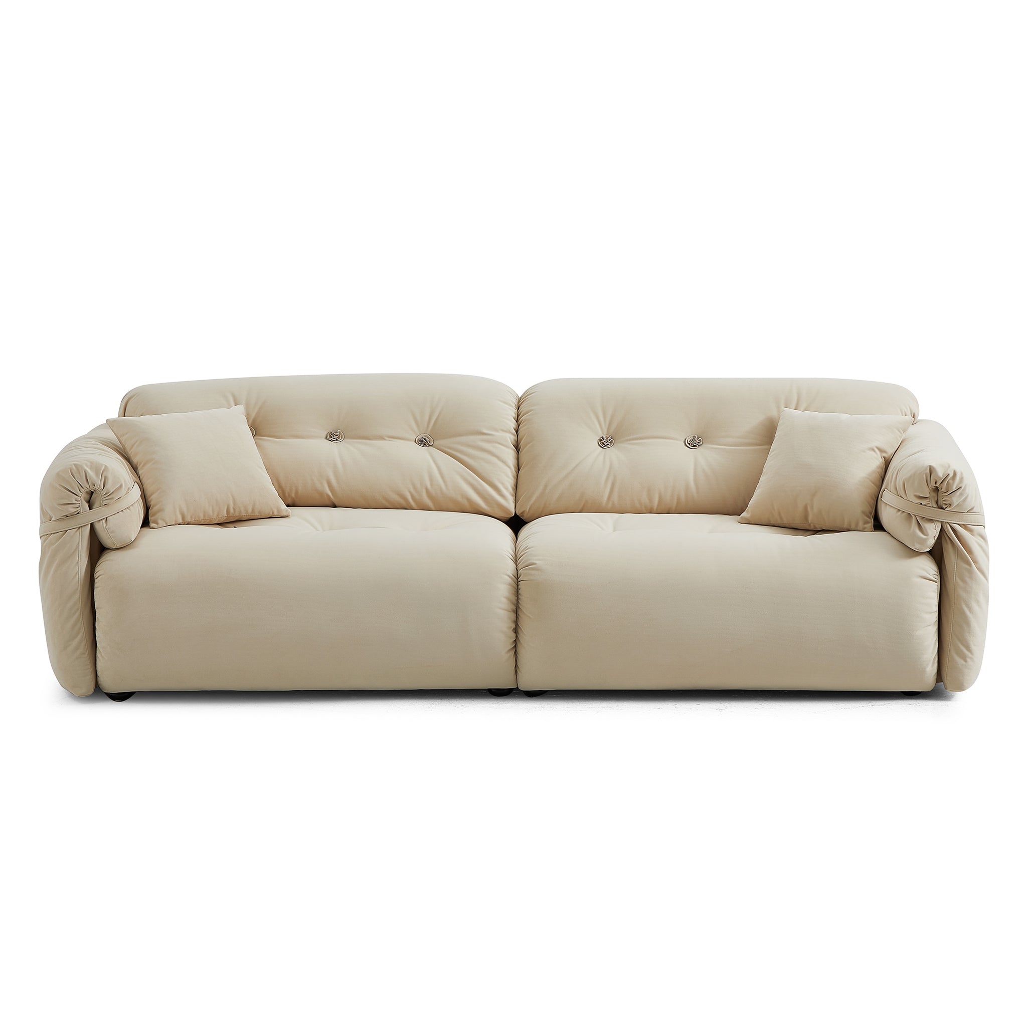 Butter Yellow Tufted Sofa