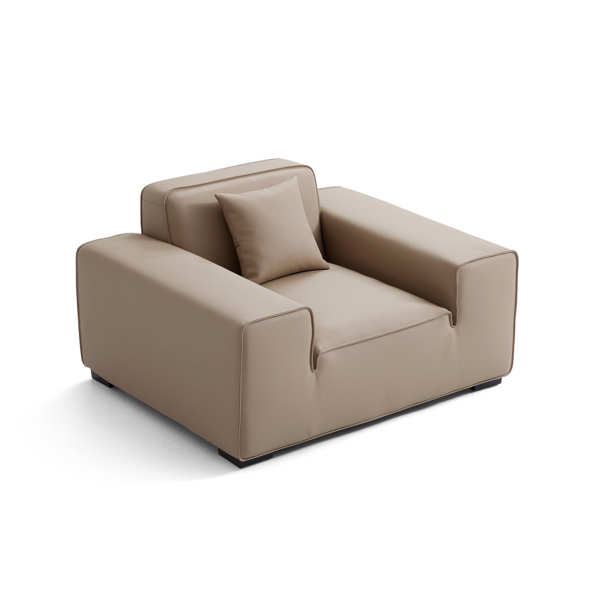 Domus Modular Khaki Leather Armchair