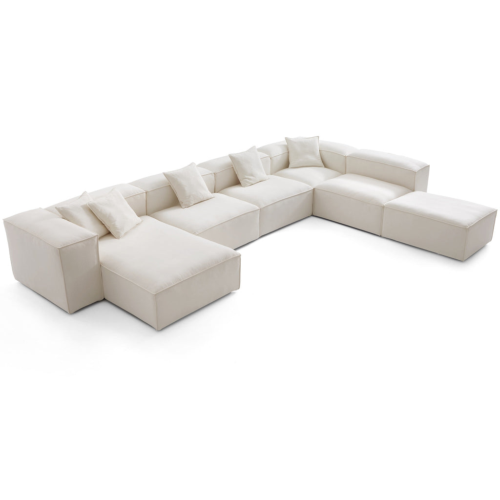 Canapé sectionnel modulaire Freedom beige à extrémité ouverte