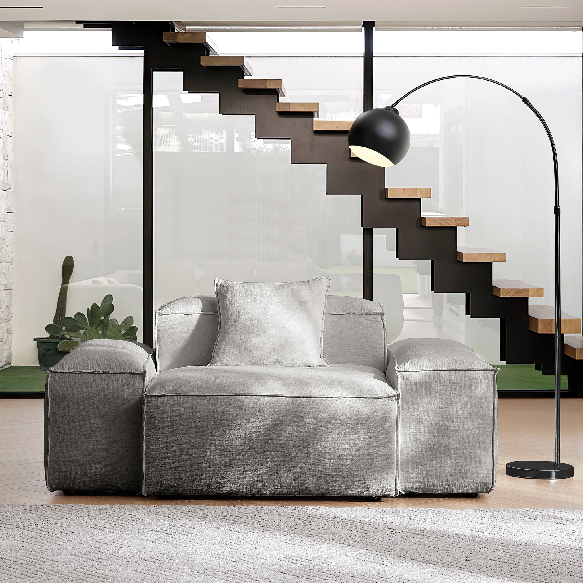 Freedom Modular Gray Accent Armchair
