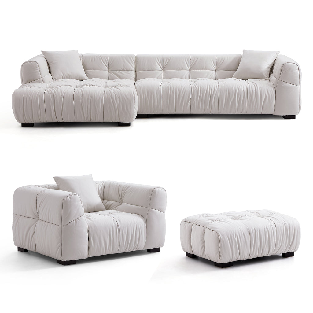Boba Black Leathaire Sectional Set