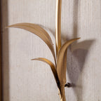 Décoration murale avec cadre en bois et bouquet de fleurs en métal blanc et doré (lot de 2)