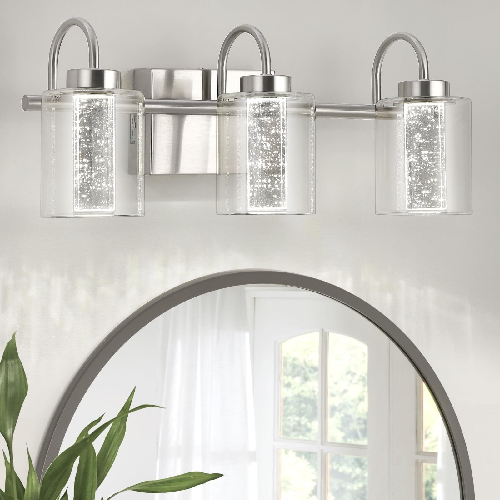Luminaires de salle de bain 3/4/5/6 lumières en nickel brossé
