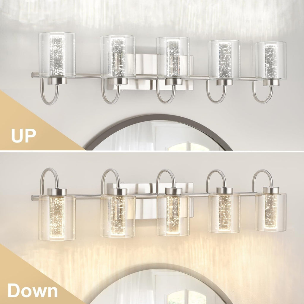 Luminaires de salle de bain 3/4/5/6 lumières en nickel brossé