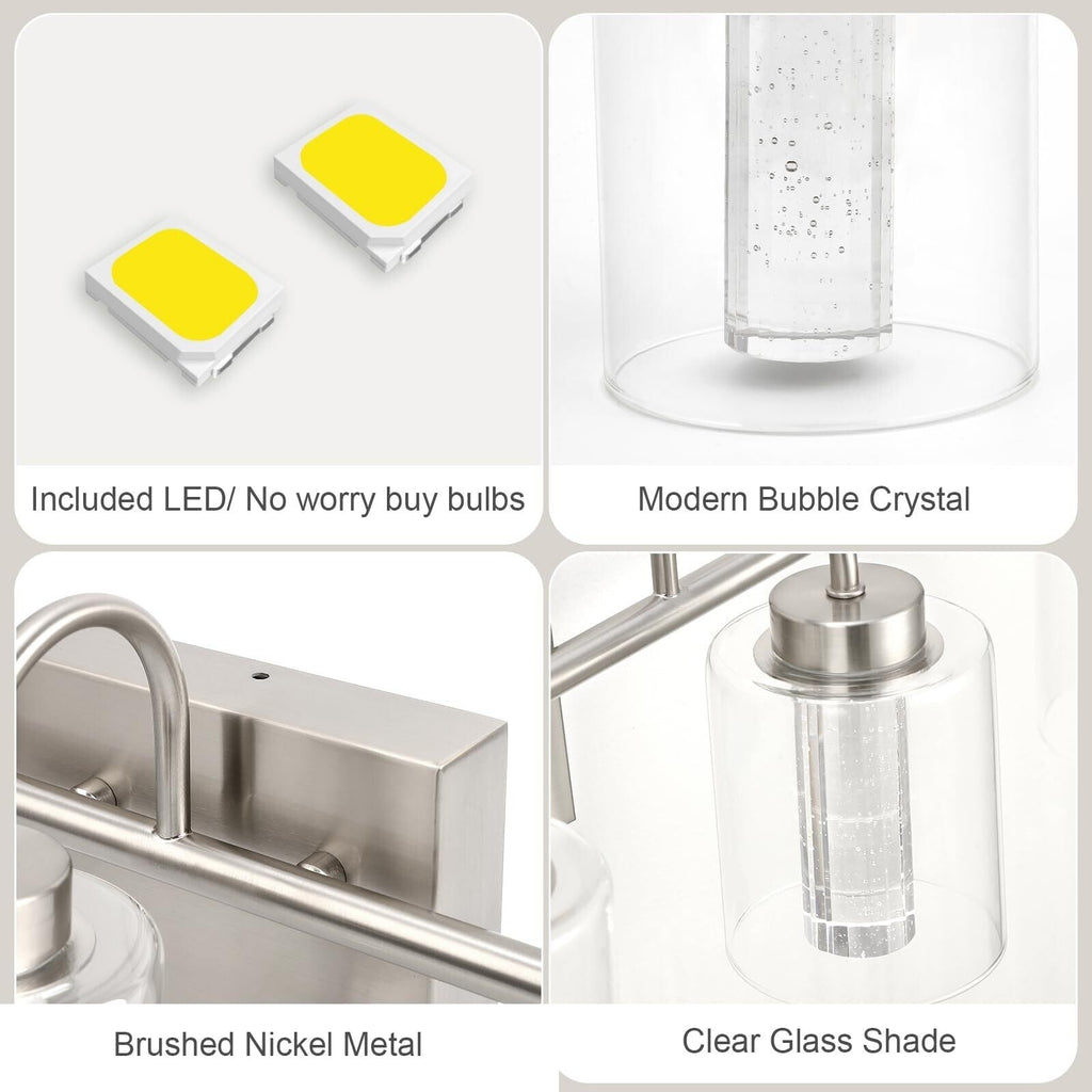 Luminaires de salle de bain 3/4/5/6 lumières en nickel brossé