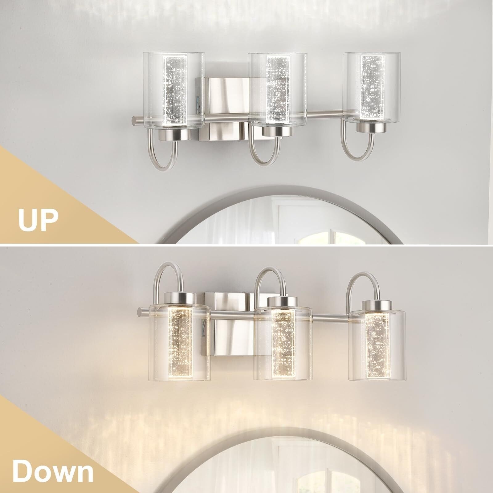Luminaires de salle de bain 3/4/5/6 lumières en nickel brossé