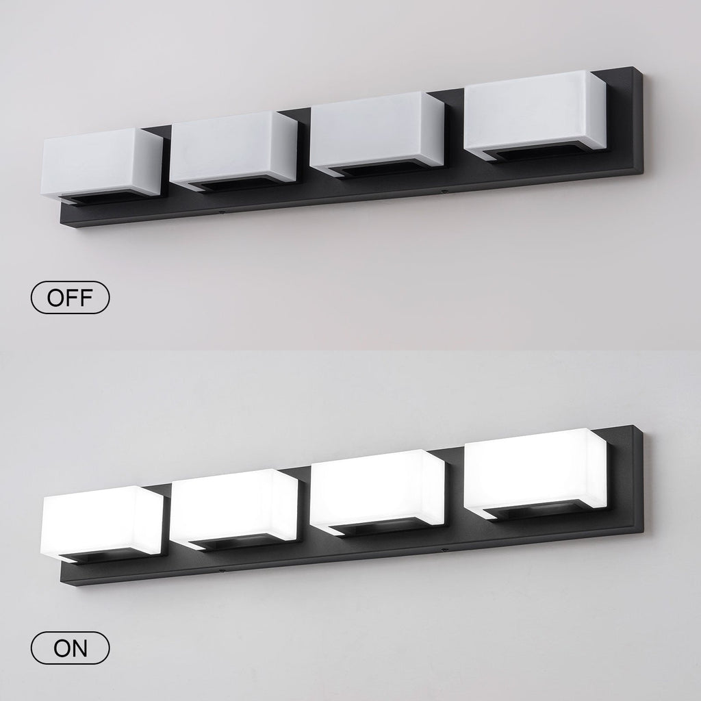 Applique murale LED moderne à intensité variable, 3, 4 ou 5 lampes, noir mat, pour salle de bain