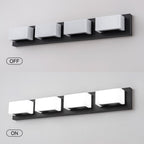 Applique murale LED moderne à intensité variable, 3, 4 ou 5 lampes, noir mat, pour salle de bain