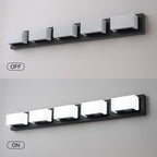 Applique murale LED moderne à intensité variable, 3, 4 ou 5 lampes, noir mat, pour salle de bain