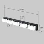 Applique murale LED moderne à intensité variable, 3, 4 ou 5 lampes, noir mat, pour salle de bain
