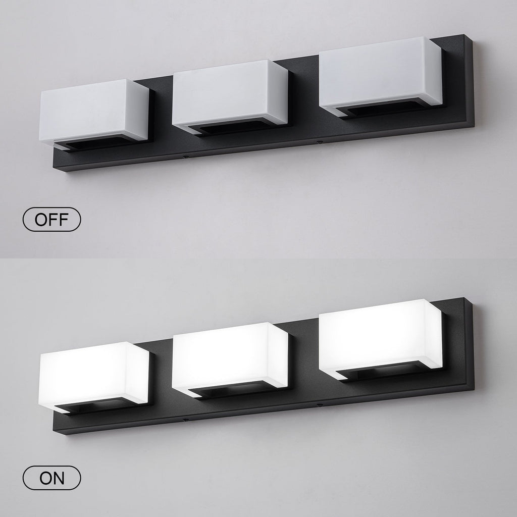 Applique murale LED moderne à intensité variable, 3, 4 ou 5 lampes, noir mat, pour salle de bain
