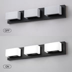 Applique murale LED moderne à intensité variable, 3, 4 ou 5 lampes, noir mat, pour salle de bain