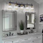 Luminaires de salle de bain modernes à 3, 4 ou 5 lumières en cristal à intensité variable, pour miroir