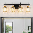 Luminaires de salle de bain modernes à 3, 4 ou 5 lumières en cristal à intensité variable, pour miroir
