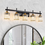 Luminaires de salle de bain modernes à 3, 4 ou 5 lumières en cristal à intensité variable, pour miroir