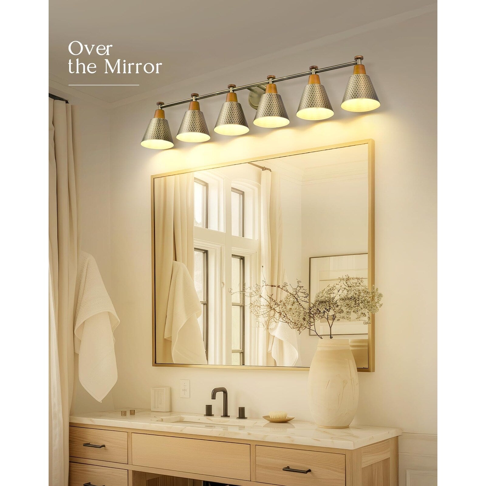 Luminaire de salle de bain moderne à 3, 5 ou 6 lampes