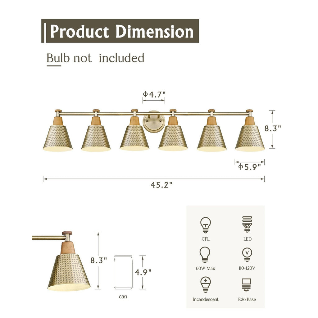 Luminaire de salle de bain moderne à 3, 5 ou 6 lampes