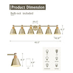 Luminaire de salle de bain moderne à 3, 5 ou 6 lampes