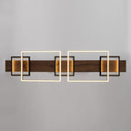 Lustre linéaire en bois à 3/5 lumières LED intégrées pour îlot de cuisine