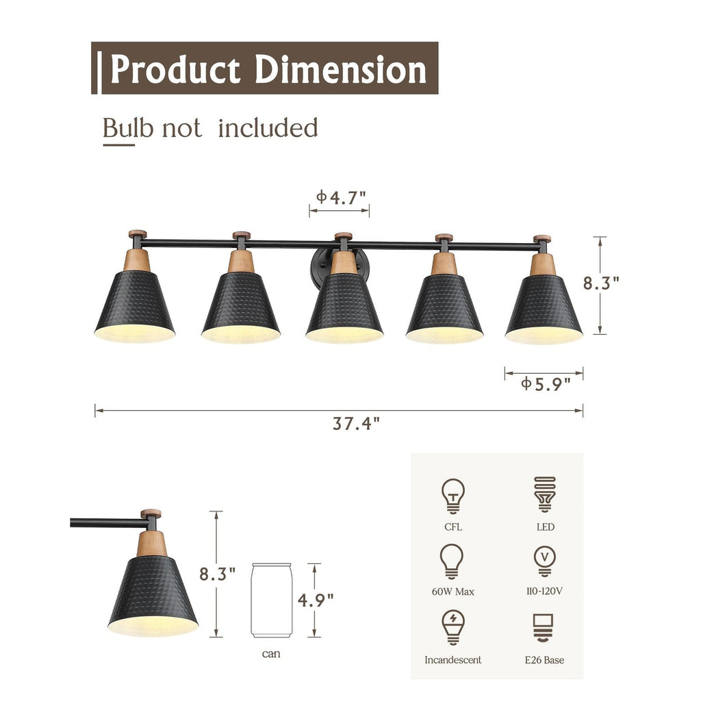 Luminaire de salle de bain moderne à 3, 5 ou 6 lampes